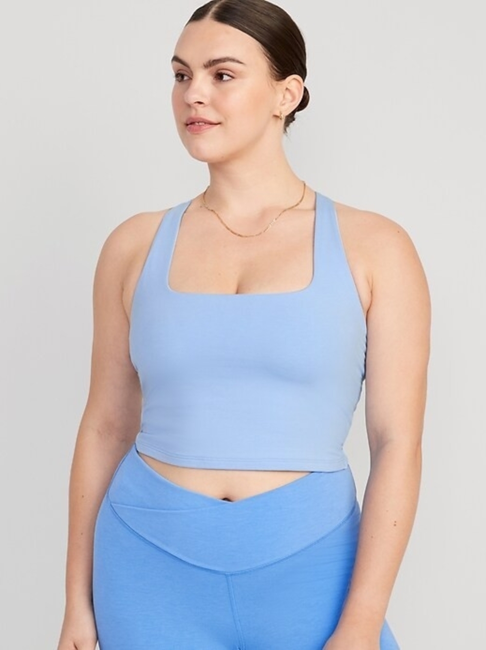 NWOT - Old Navy Light Blue Square-Neck Sports Crop Bra